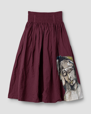 SanDahlia Rok Ewa i Walla rok cotton Maj-Gul 22282 AW25 dark plum Ewa i Walla rok cotton Maj-Gul 22282 AW25 dark plum