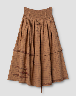 SanDahlia Rok Ewa i Walla rok linen check Sabrina 22296 AW25 cinnamon Ewa i Walla rok linen check Sabrina 22296 AW25 cinnamon