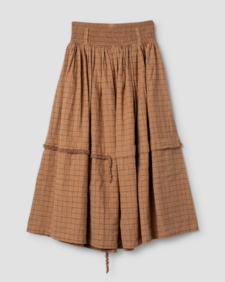 SanDahlia Rok Ewa i Walla rok linen check Sabrina 22296 AW25 cinnamon Ewa i Walla rok linen check Sabrina 22296 AW25 cinnamon