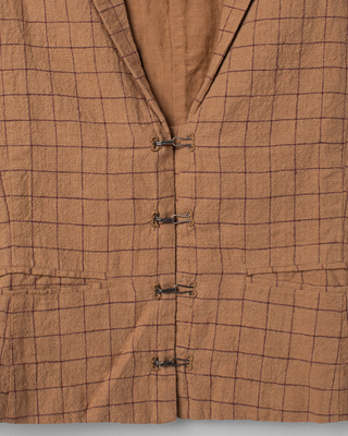 SanDahlia vest Ewa i Walla vest linen check Rigmor 33402 AW25 cinnamon Ewa i Walla vest linen check Rigmor 33402 AW25 cinnamon