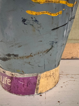 SanDahlia emmer Vintage metalen emmer blauw/paars Vintage metalen emmer blauw/paars