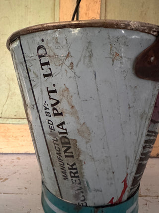 SanDahlia emmer Vintage metalen emmer / pot blauw Vintage metalen emmer / pot blauw