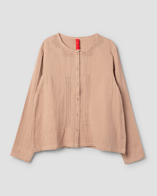 SanDahlia blouse Ewa i Walla Blouse Sigyn cotton 44104 AW24 Taupe