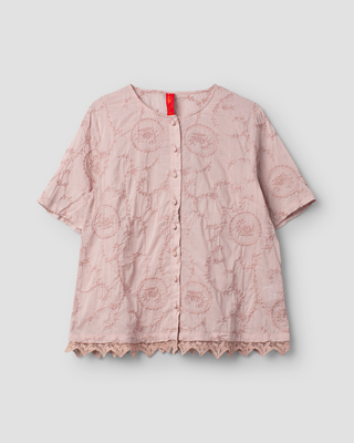 SanDahlia blouse Ewa i Walla Blouse embroidered voile Gun 44130 SS25 pale mauve Ewa i Walla Blouse embroidered voile Gun 44130 SS25 pale mauve