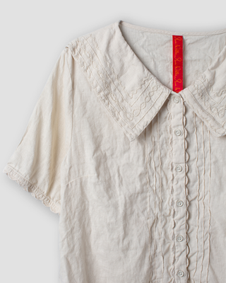 SanDahlia blouse Ewa i Walla Blouse linen Indira 44137 SS25 bone Ewa i Walla Blouse linen Indira 44137 SS25 bone