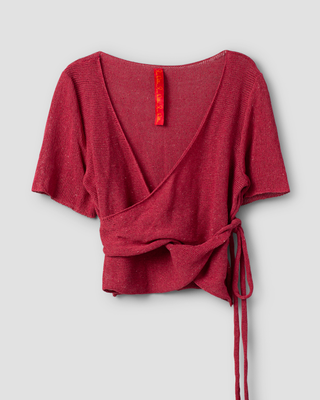 SanDahlia blouse Ewa i Walla blouse / vest cotton knit Aina 44149 SS25 raspberry Ewa i Walla blouse / vest cotton knit Aina 44149 SS25 raspberry