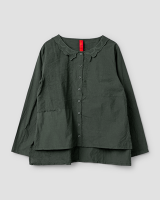 SanDahlia blouse Ewa i Walla blouse cotton Ofelia 44161 AW25 forest green Ewa i Walla blouse cotton Ofelia 44161 AW25 forest green