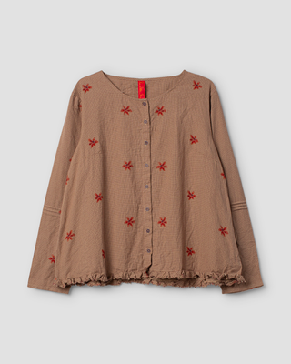 SanDahlia blouse Ewa i Walla blouse checked Tindra 44167 AW25 dark plum Ewa i Walla blouse checked Tindra 44167 AW25 dark plum