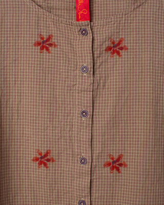 SanDahlia blouse Ewa i Walla blouse checked Tindra 44167 AW25 dark plum Ewa i Walla blouse checked Tindra 44167 AW25 dark plum