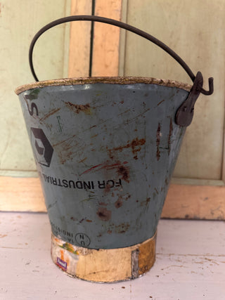 SanDahlia emmer Vintage metalen emmer blauw/paars Vintage metalen emmer blauw/paars