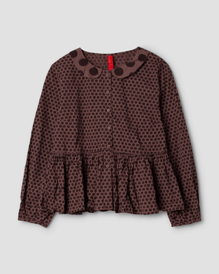 SanDahlia Blusen & Tunika Ewa i Walla Blouse Adelina Cotton 44919 AW23 Dark Mauve