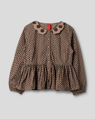 SanDahlia Blusen & Tunika Ewa i Walla Blouse Adelina Cotton 44919 AW23 Walnut