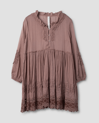 SanDahlia Blusen & Tunika Ewa i Walla Blouse / Tuniek Vanessa Organdie 44946 AW23 Nutmeg