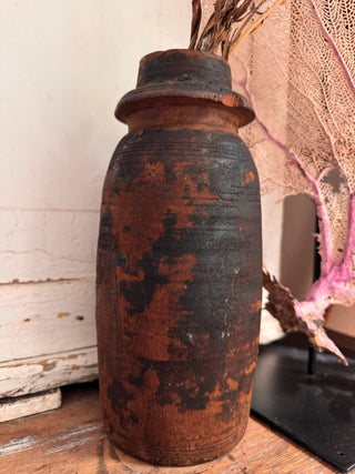 SanDahlia vaas Vintage oude houten nepalese vaas (kopie)