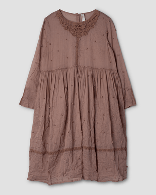 SanDahlia Kleider Ewa i Walla Jurk Valentina Dot Organdie 55827 AW23 Nutmeg