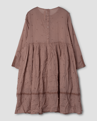 SanDahlia Kleider Ewa i Walla Jurk Valentina Dot Organdie 55827 AW23 Nutmeg