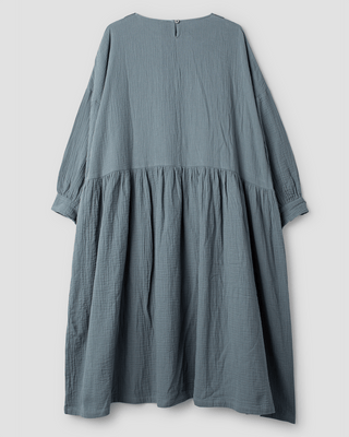 SanDahlia jurk Ewa i Walla jurk Lise-Lott double cotton 55866 AW24 Storm blue