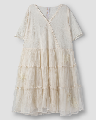 SanDahlia jurk Ewa i Walla dress tulle Alberta 55897 SS25 bone Ewa i Walla dress tulle Alberta 55897 SS25 bone