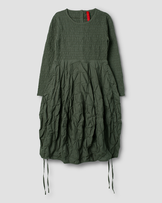 SanDahlia jurk Ewa i Walla dress knot cotton Claire 55919 AW25 forest green Ewa i Walla dress knot cotton Claire 55919 AW25 forest green