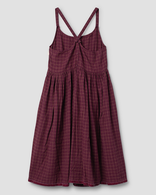 SanDahlia jurk Ewa i Walla dress linen check Gordana 55928 AW25 dark plum Ewa i Walla dress linen check Gordana 55928 AW25 dark plum