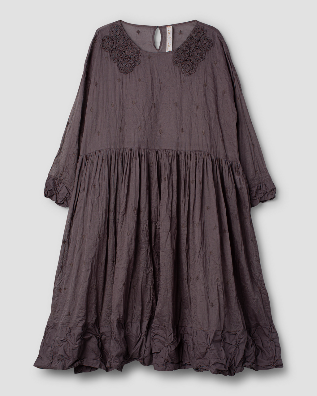 Ewa i Walla dress embroidered organdie Carola 55917 AW25 peppercorn
