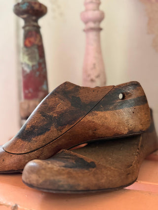 SanDahlia schoenenlijst Vintage brocante set houten schoen schoenmakers model