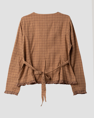 SanDahlia Jas Ewa i Walla jas linen check Annelie 66787 AW25 cinnamon Ewa i Walla jas linen check Annelie 66787 AW25 cinnamon