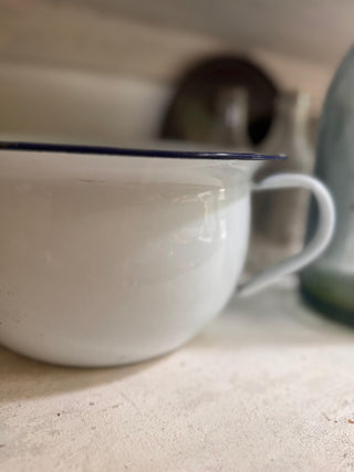 SanDahlia schaal Emaillie pispot wit