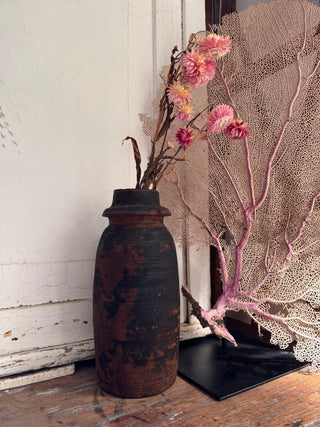 SanDahlia vaas Vintage oude houten nepalese vaas (kopie)