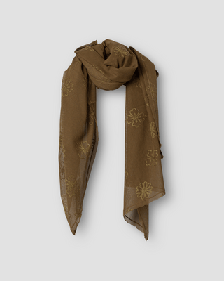 SanDahlia Accessoires Ewa i Walla Sjaal Gunilla  embroidered 77599 AW24 Ecru