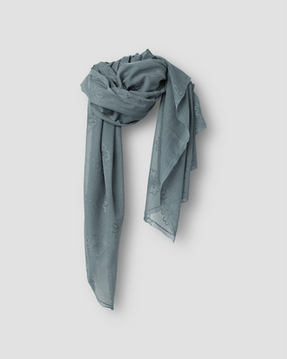 SanDahlia Accessoires Ewa i Walla Sjaal Gunilla  embroidered 77599 AW24 Storm blue
