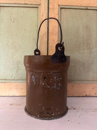 SanDahlia emmer Vintage metalen emmer legergroen Vintage metalen emmer legergroen