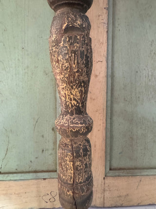 SanDahlia kandelaar Kandelaar vintage hout baluster Kandelaar vintage hout baluster