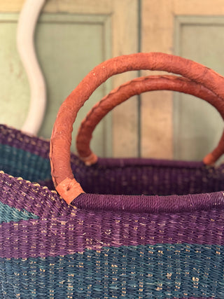 SanDahlia tassen Mand ovaal petrol paars groot Mand ovaal petrol paars groot