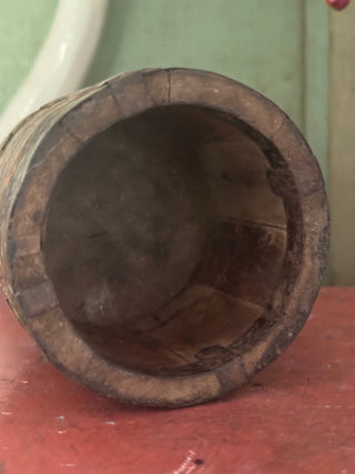 SanDahlia vazen potten & mandjes Handbeschilderd houten potje India bruin Handbeschilderd houten potje India bruin