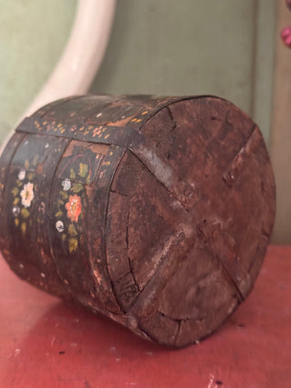 SanDahlia vazen potten & mandjes Handbeschilderd houten potje India zwart Handbeschilderd houten potje India zwart