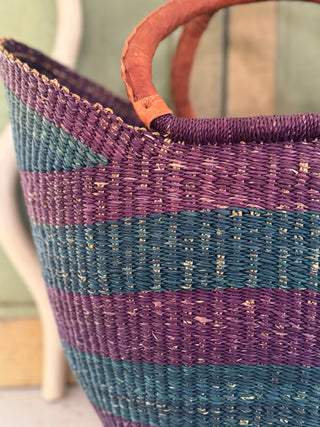 SanDahlia tassen Mand ovaal petrol paars groot Mand ovaal petrol paars groot