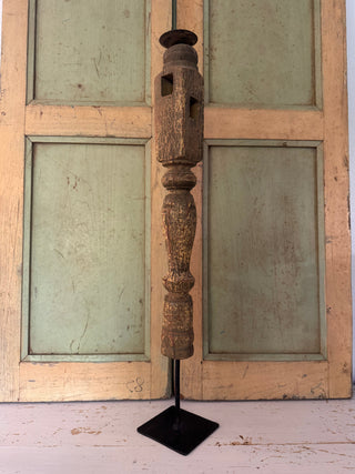 SanDahlia kandelaar Kandelaar vintage hout baluster Kandelaar vintage hout baluster