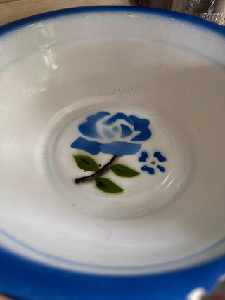 SanDahlia schaal Emaillie schaal blauw met bloemen