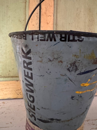 SanDahlia emmer Vintage metalen emmer blauw/paars Vintage metalen emmer blauw/paars