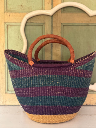 SanDahlia tassen Mand ovaal petrol paars groot Mand ovaal petrol paars groot