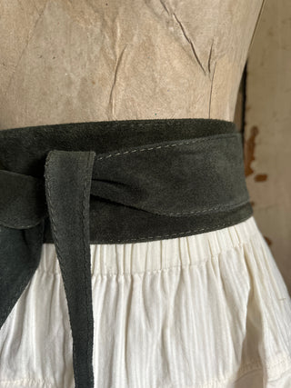 SanDahlia Riem Stijlvolle Wikkelriem van suede groen Stijlvolle Wikkelriem van suede groen