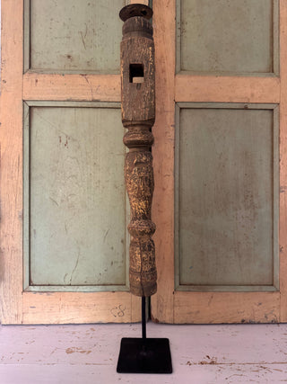 SanDahlia kandelaar Kandelaar vintage hout baluster Kandelaar vintage hout baluster