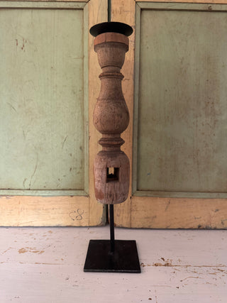 SanDahlia kandelaar Kandelaar vintage hout Kandelaar vintage hout