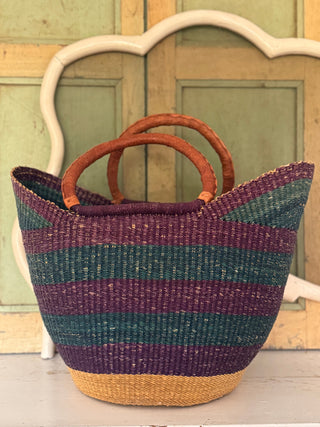 SanDahlia tassen Mand ovaal petrol paars groot Mand ovaal petrol paars groot