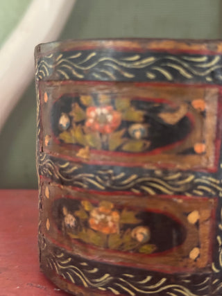 SanDahlia vazen potten & mandjes Handbeschilderd houten potje India bruin Handbeschilderd houten potje India bruin