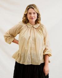 SanDahlia Blusen & Tunika Ewa i Walla Blouse Jana Dot Voile 44873 AW22 Beige