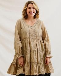 SanDahlia Shirts & Tops Ewa i Walla Blouse / Tuniek Juni Striped Cotton 44885 AW22 Black