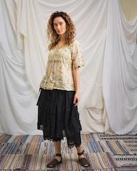 SanDahlia Blusen & Tunika Ewa i Walla Blouse Rakel Cotton 44895 SS23 Embroidered Voile