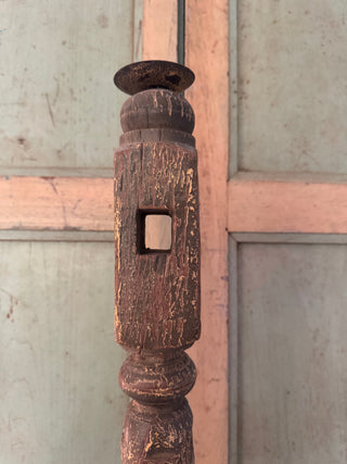 SanDahlia kandelaar Kandelaar vintage hout baluster Kandelaar vintage hout baluster